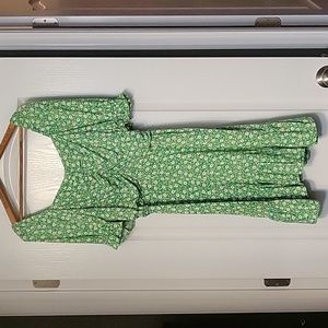Adorable Sundress - green, pink, white - worn once - size Lg